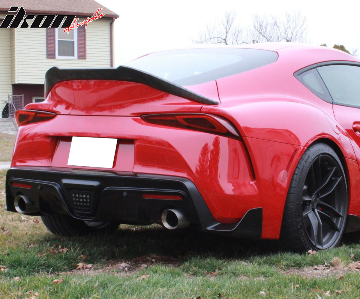 Fits 20-24 Toyota GR Supra A90 A91 MK5 V Style Trunk Spoiler Gloss Carbon Fiber