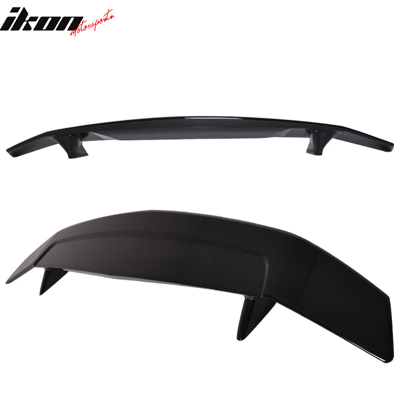 Universal 2 Post Rear Trunk Spoiler Wing Deck Lid Tail Trim Lip ABS Gloss Black