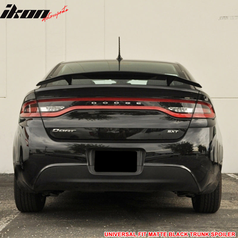 Trunk Spoiler Compatible With Universal Cars, Matte Black ABS Spoiler Wing Lid Tail Deck by IKON MOTORSPORTS