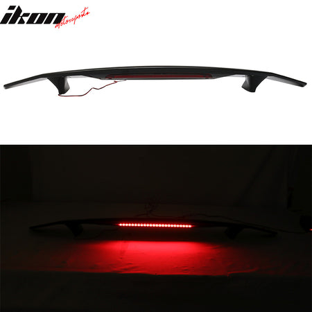 Fits 16-21 Honda Civic Sedan LED 3RD Brake Light Trunk Spoiler Gloss Black ABS