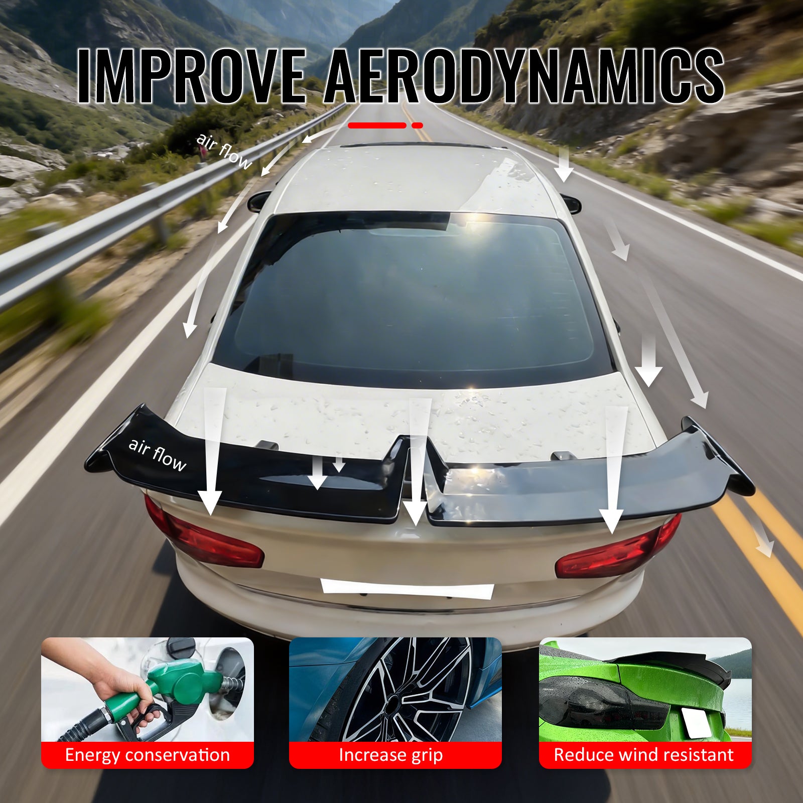 For 17-24 Audi A4 S4 Sedan 54" PRO Style Rear Trunk Spoiler Wing Matte Black ABS