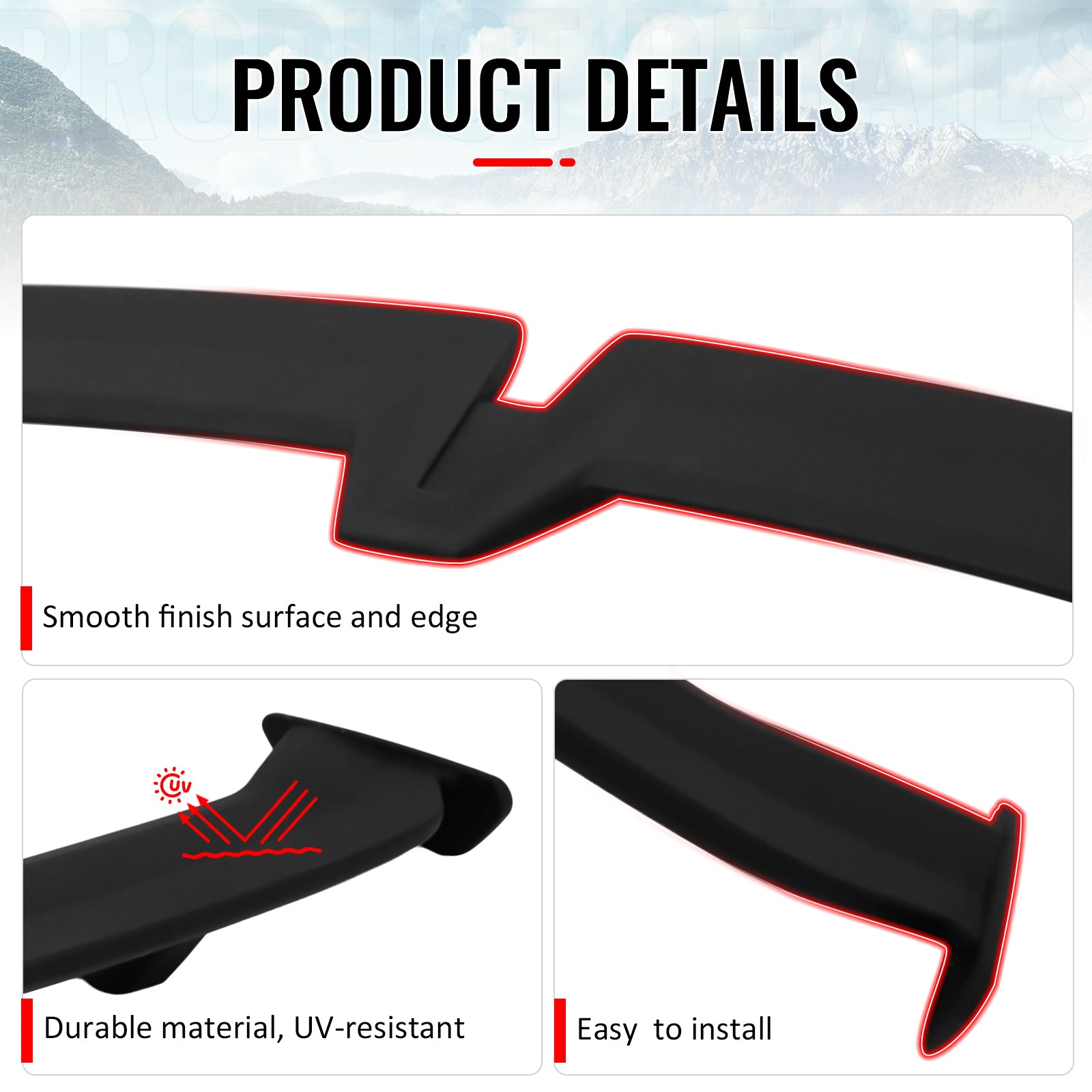 Universal Sedan 54" PRO Style Rear Trunk Spoiler Wing Matte Black Deck Lid ABS