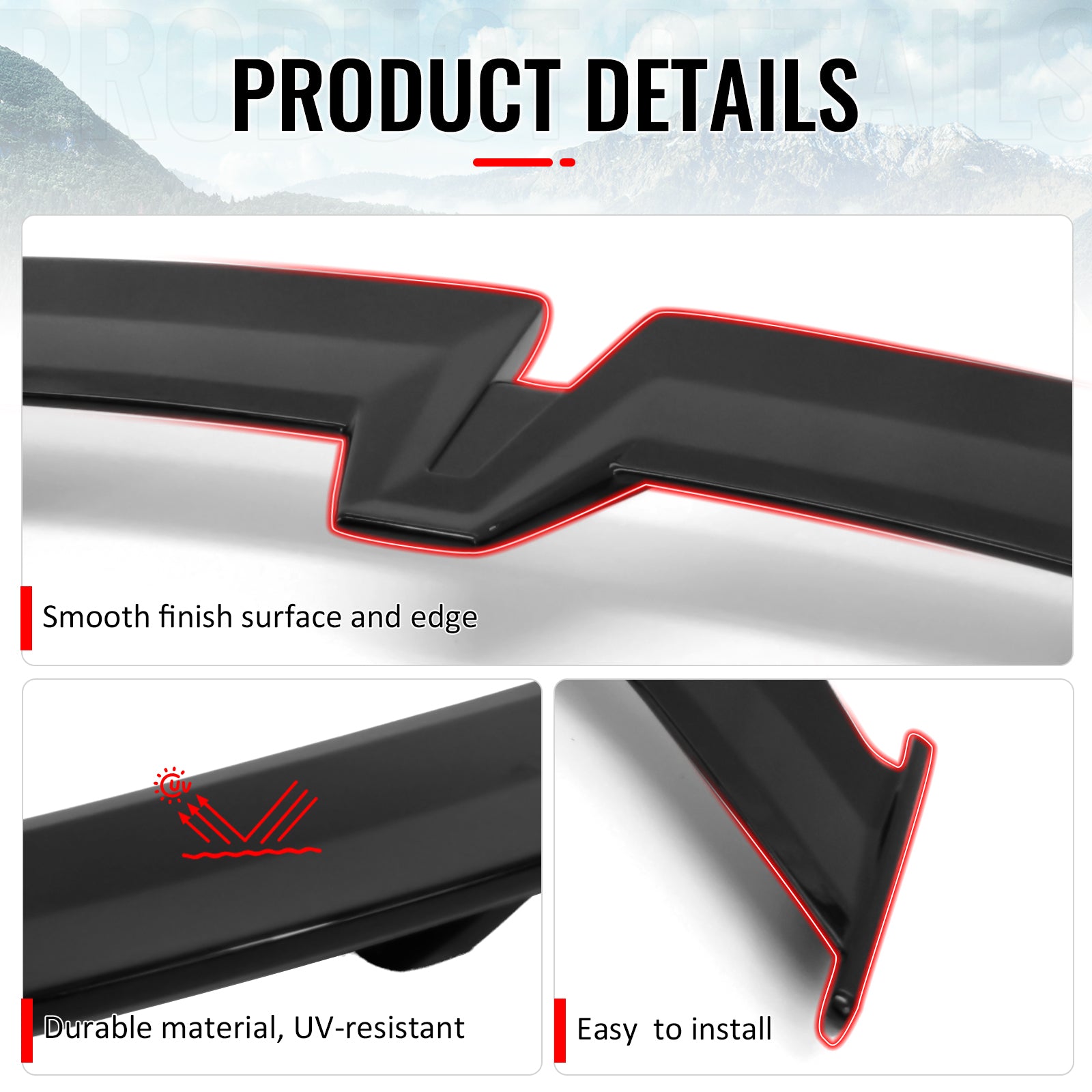 Universal Sedan 54" PRO Style Rear Trunk Spoiler Wing Gloss Black Deck Lid ABS