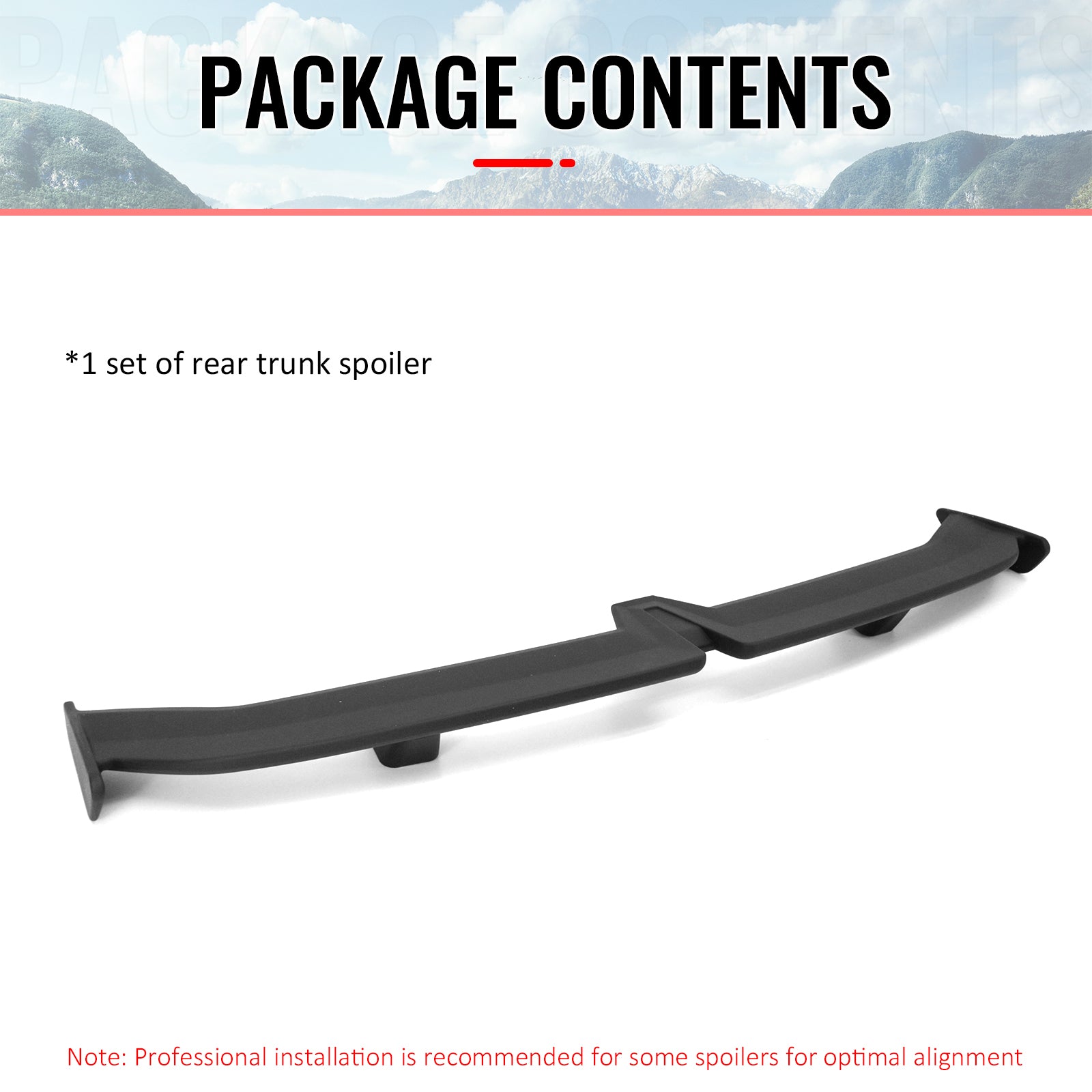 Universal Sedan 54" PRO Style Rear Trunk Spoiler Wing Gloss Black Deck Lid ABS