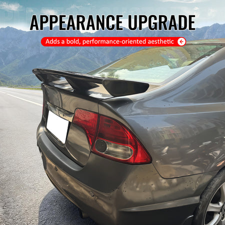 Fits 06-11 Honda Civic 4DR 54" PRO Style Rear Trunk Spoiler Wing Gloss Black ABS