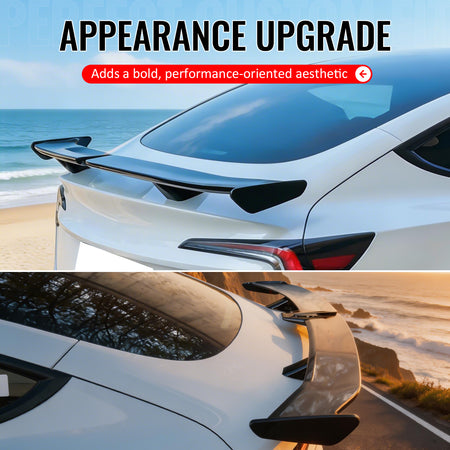 Fits 17-26 Tesla Model 3 54" PRO Style Rear Trunk Spoiler Wing Gloss Black ABS