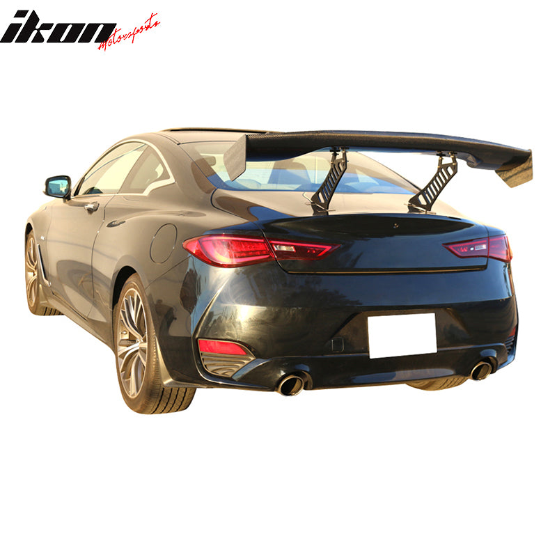 IKON MOTORSPRTS, Universal Spoiler Leg Brackets Compatible With Most Vehicles, Black Car Rear Trunk Spoiler Wing Legs Mounting Brackets Side Plates Pair