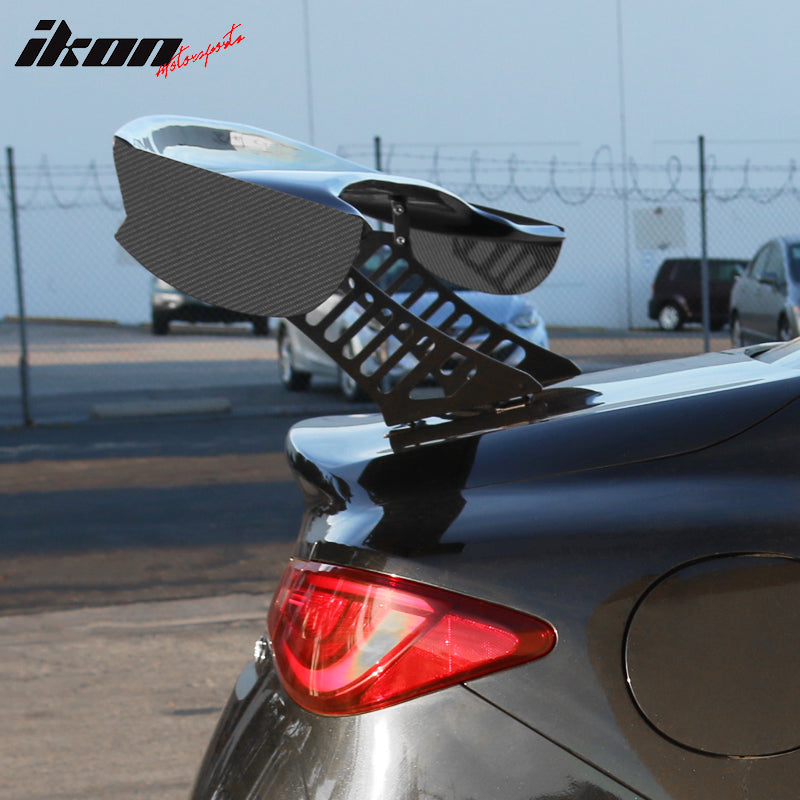2x Universal GT Rear Trunk Spoiler Tail Wing Lip Add On Carbon Fiber Side Plate