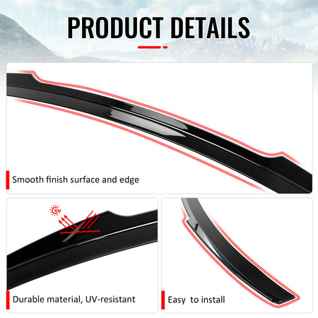 Fits 19-25 Volvo S60 B4 B5 T6 IKON Style Rear Trunk Spoiler Wing Gloss Black ABS