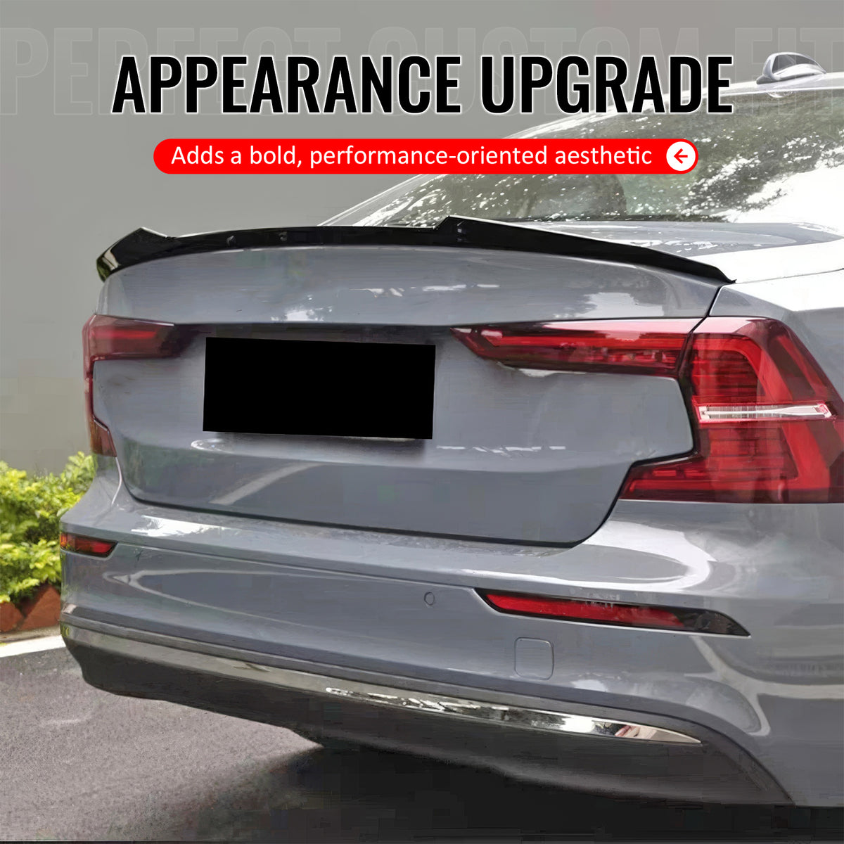 Fits 19-25 Volvo S60 B4 B5 T6 IKON Style Rear Trunk Spoiler Wing Gloss Black ABS