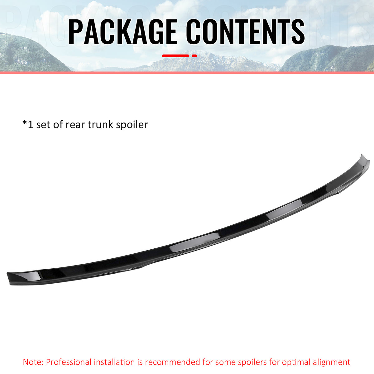 Fits 19-25 Volvo S60 B4 B5 T6 IKON Style Rear Trunk Spoiler Wing Gloss Black ABS