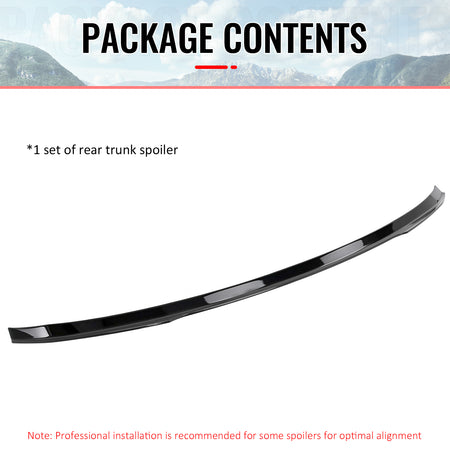 Fits 19-25 Volvo S60 B4 B5 T6 IKON Style Rear Trunk Spoiler Wing Gloss Black ABS