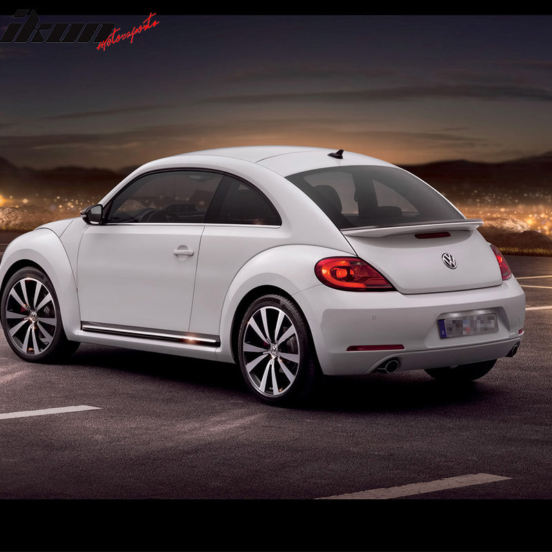 IKON MOTORSPORTS, Trunk Spoiler Compatible With 2012-2019 Volkswagen Beetle A5 2Dr, Rear Trunk Lid Spoiler Wing Lip OE Style ABS, 2013 2014 2015 2016 2017 2018