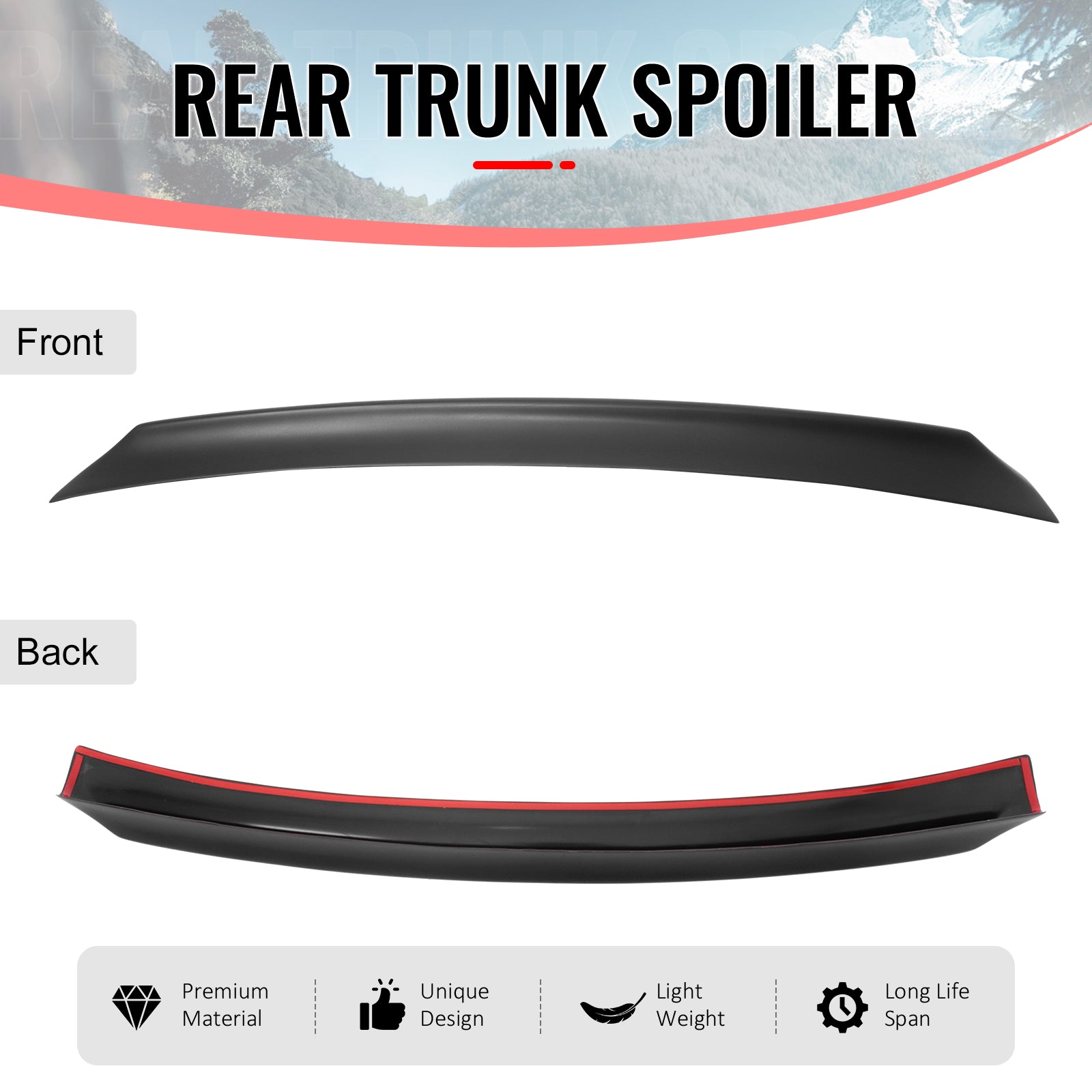 Fits 99-03 VW MK4 Jetta Sedan ES Style Duckbill Trunk Spoiler Wing ABS