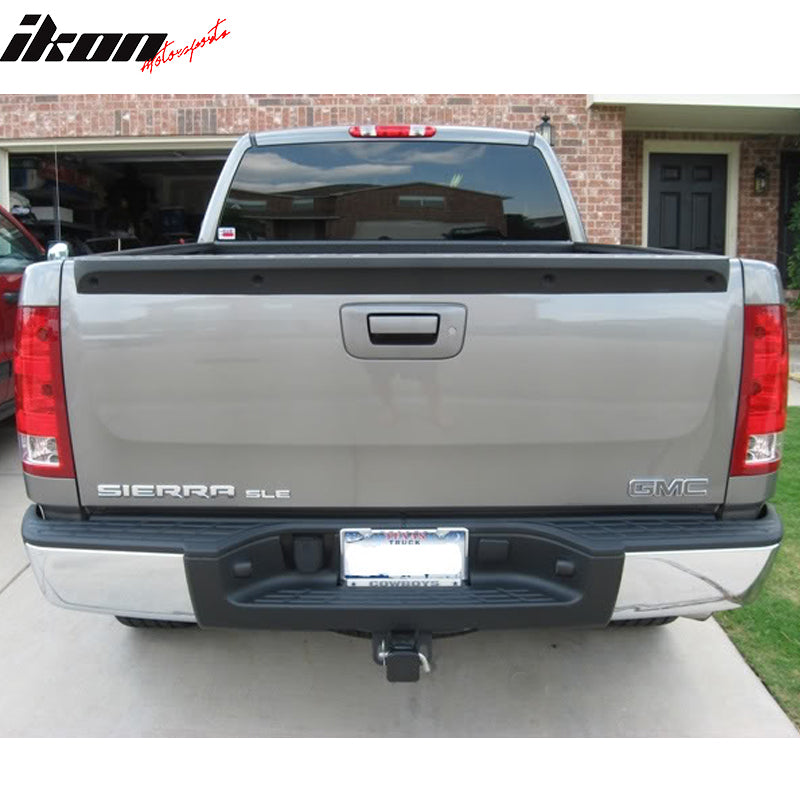 Tailgate Protector Compatible With 2007-2013 Chevy Silverado & GMC Sierra, PP Unpainted Black Tailgate Cover by IKON MOTORSPORTS, 2008 2009 2010 2011 2012