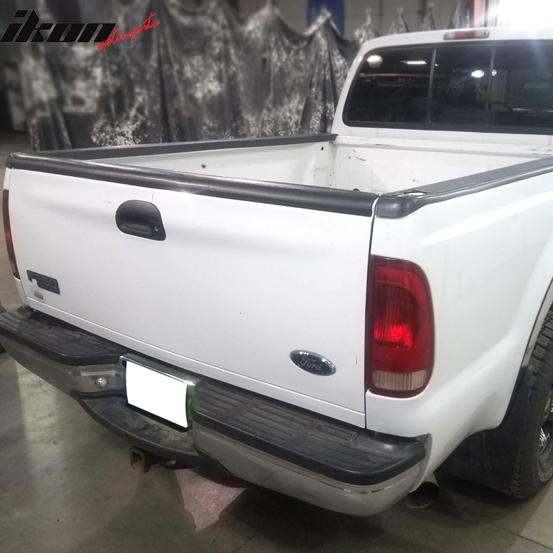 Tailgate Cover Compatible With 1999-2007 Ford F250 F350 F450 Super Duty, Tailgate Upper Moulding Cap Protector Spoiler Black by IKON MOTORSPORTS