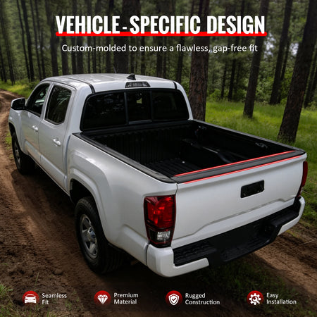 Fit 2016-2023 Toyota Tacoma Tailgate Cover Pickup Cap Molding Protector