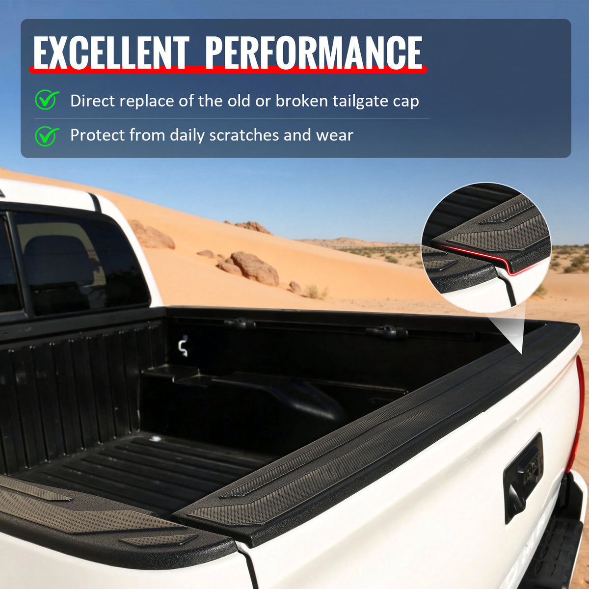 Fits 16-23 Toyota Tacoma Pickup Tailgate Cover Spoiler Molding Cap Protector