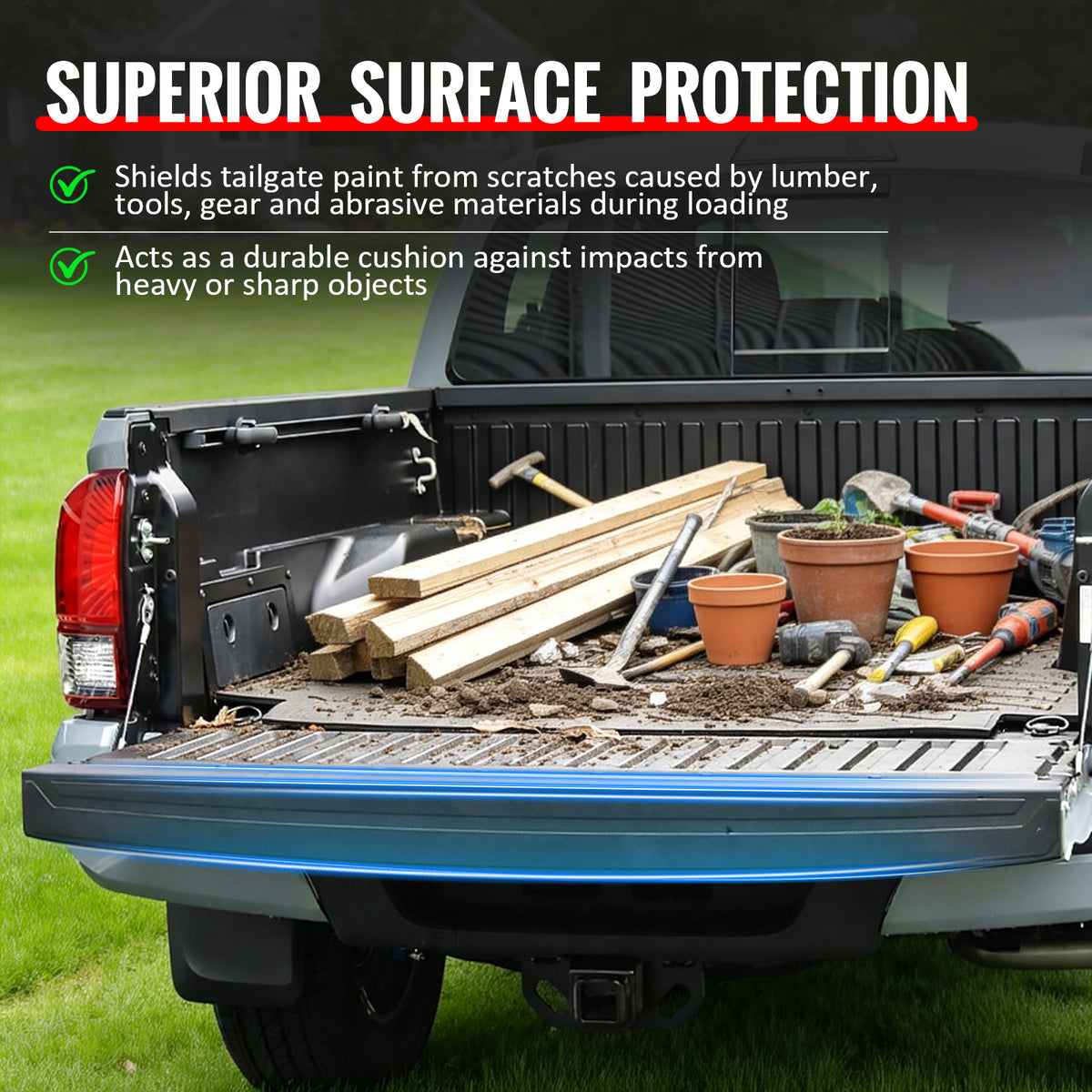 Fits 16-23 Toyota Tacoma Pickup Tailgate Cover Spoiler Molding Cap Protector