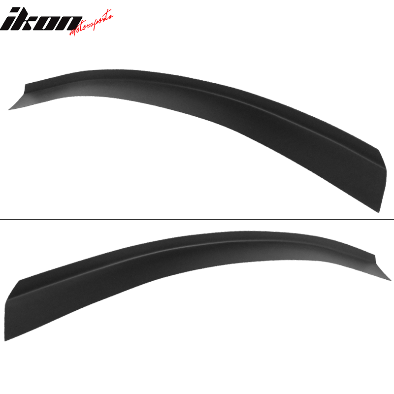 IKON MOTORSPORTS, Gurney Flap Compatible With 2016-2021 Honda Civic, Painted Matte Black Rear Add-on FRP Trunk Spoiler Extension Lip , 2017 2018 2019 2020