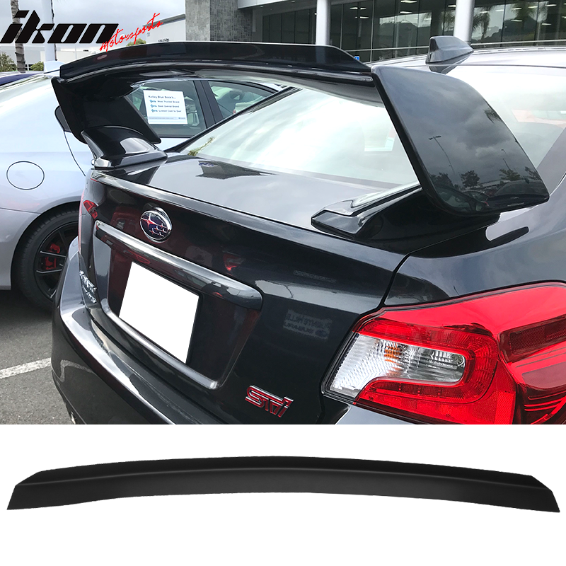 Fits Subaru WRX STI Top Gurney Flap Add-On Trunk Spoiler Wing Transparent Smoke