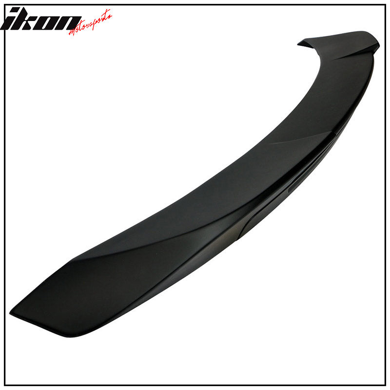 IKON MOTORSPORTS, Trunk Spoiler Compatible With 2016-2019 Chevy Cruze, 4DR Sedan Rear Trunk Spoiler Wing Matte Black ABS, 2017 2018