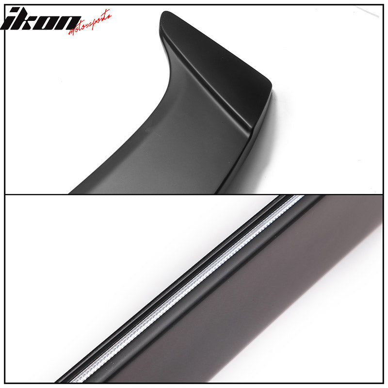 Fits 13-18 Ford Fusion Long LED Style Trunk Spoiler Matte Black - ABS