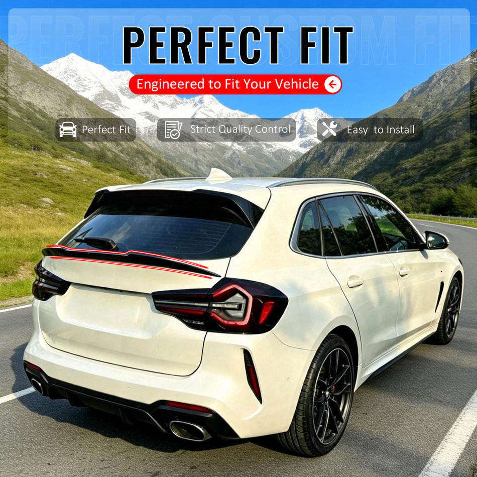 Fit 2018-2024 BMW X3 G01 Trunk Middle Spoiler IKON Style Gloss Black ABS