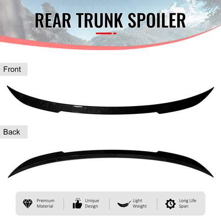 Fits 18-24 BMW X3 G01 IKON Style Rear Trunk Middle Spoiler Wing Gloss Black ABS