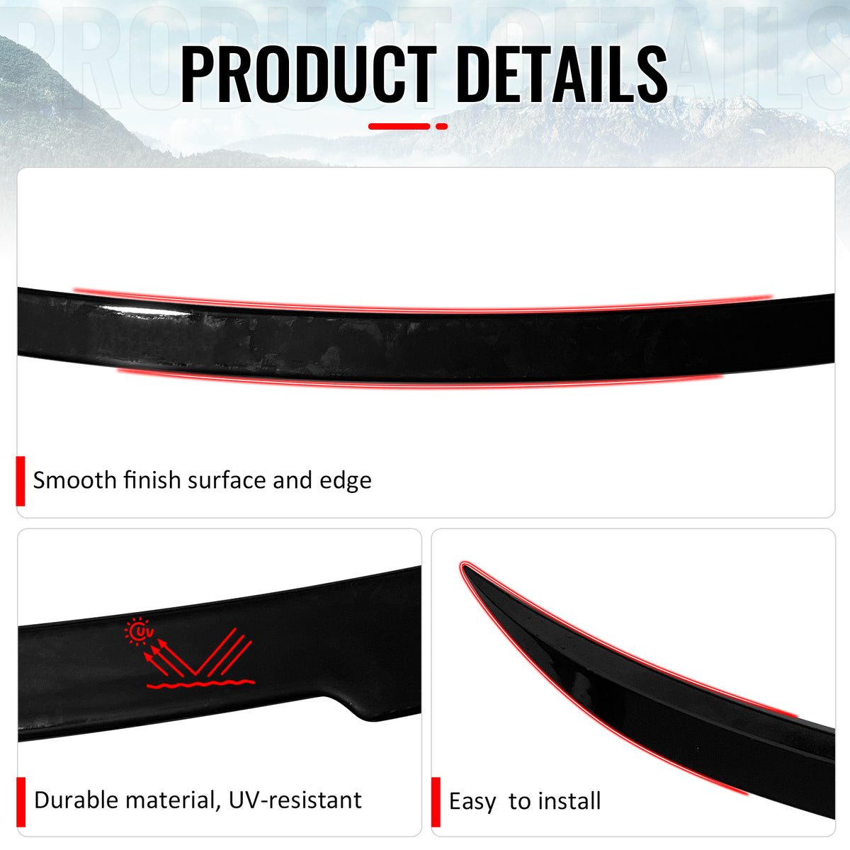Fits 18-24 BMW X3 G01 IKON Style Rear Trunk Middle Spoiler Wing Gloss Black ABS
