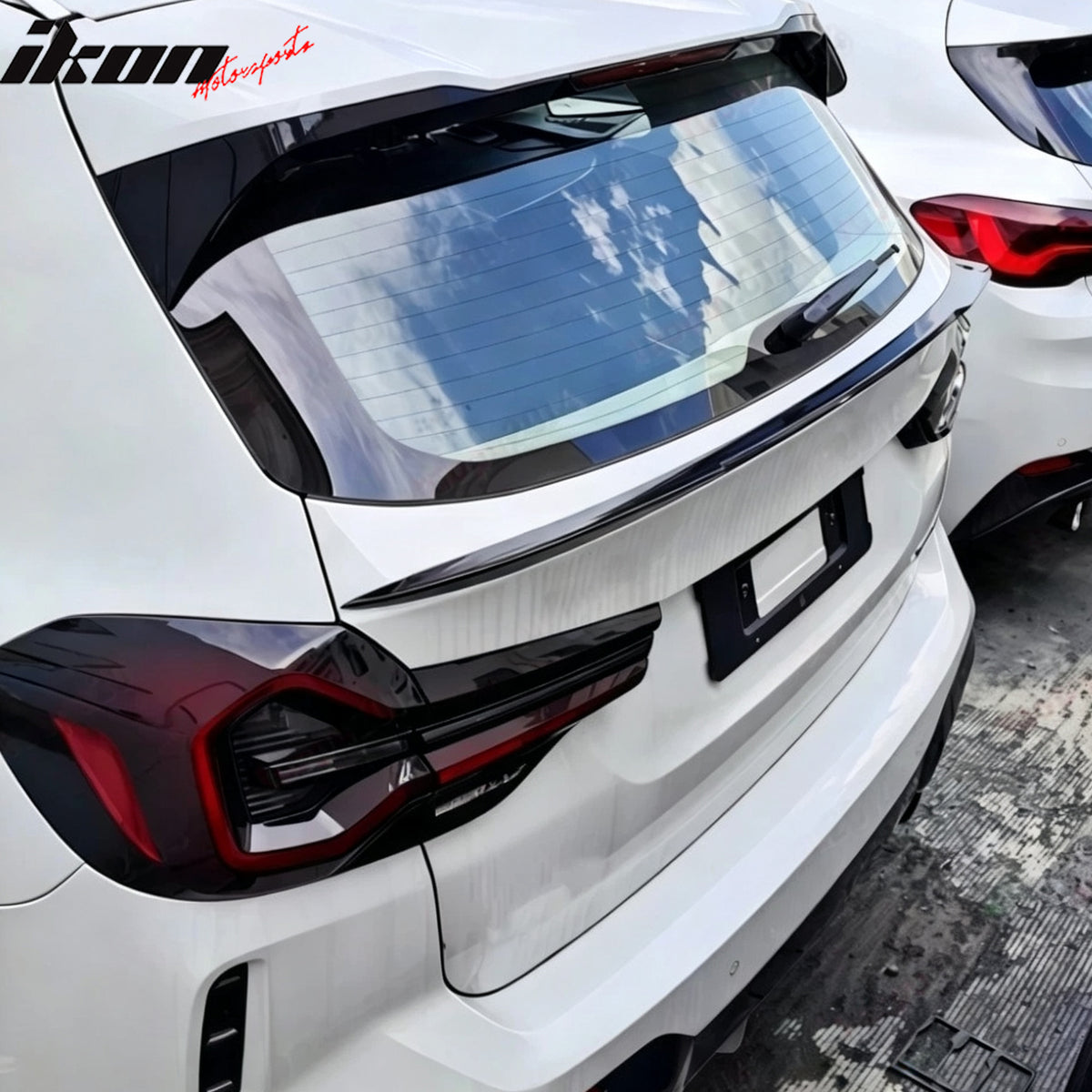 Fits 18-24 BMW X3 G01 IKON Style Rear Trunk Middle Spoiler Wing Gloss Black ABS