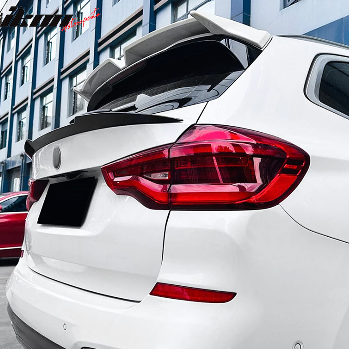 Fits 18-24 BMW X3 G01 IKON Style Rear Trunk Middle Spoiler Wing Gloss Black ABS