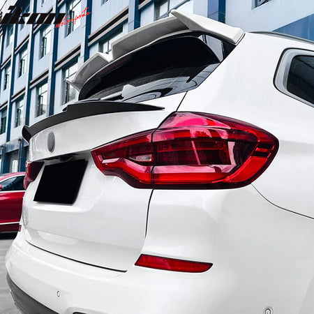 Fits 18-24 BMW X3 G01 IKON Style Rear Trunk Middle Spoiler Wing Gloss Black ABS
