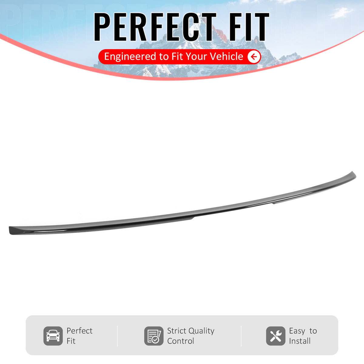 Fit 2019-2027 BMW X7 G07 Trunk Middle Spoiler IKON Style Gloss Black ABS