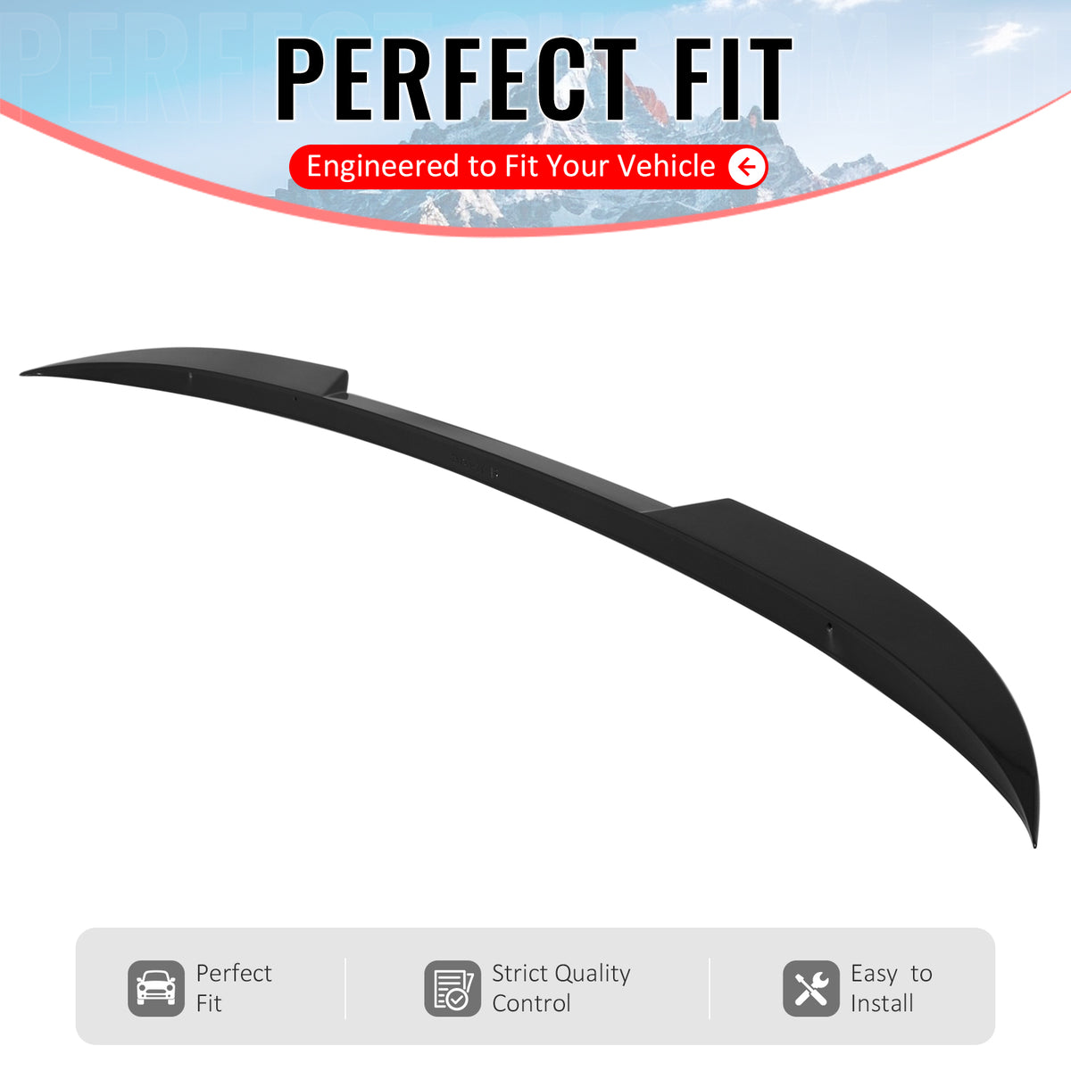 Fits 2025-2026 BMW X3 G45 IKON Style Gloss Black Mid Trunk Spoiler ABS
