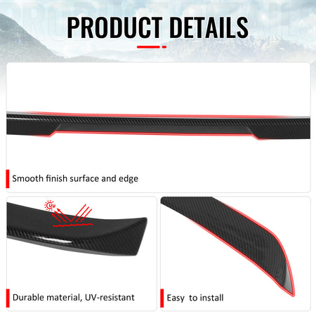 For 14-18 BMW X5 F15 X5M F85 IKON Style Mid Trunk Spoiler Carbon Fiber Print ABS