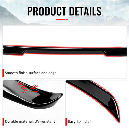 Fits 14-18 BMW X5 F15 X5M F85 IKON Style Mid Trunk Spoiler Wing Gloss Black ABS