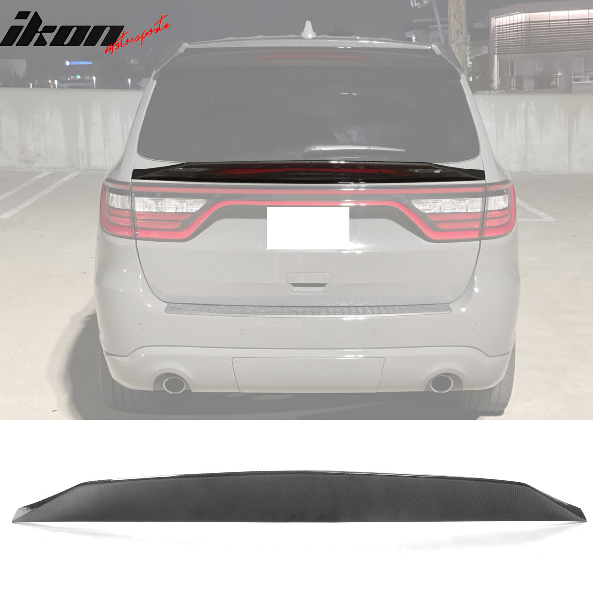 Durango Rear Spoiler IKON MOTORSPORTS, Trunk Spoiler Compatible with 2014-2024 Dodge Durango ...