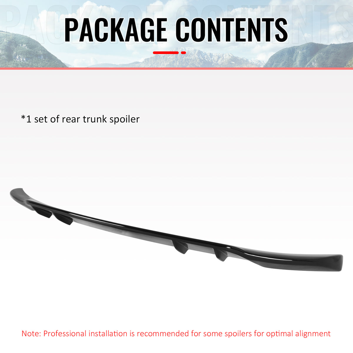 For 21-27 Jeep Grand Cherokee L WL75 IKON Rear Mid Trunk Spoiler Gloss Black ABS