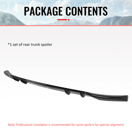 For 21-27 Jeep Grand Cherokee L WL75 IKON Rear Mid Trunk Spoiler Gloss Black ABS