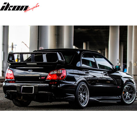 3PC Wing Stabilizer Compatible With 2002-2007 Subaru Impreza, ABS Unpainted Trunk Boot Lip Spoiler Wing & 3M Tape Add On By IKON MOTORSPORTS, 2003 2004 2005 2006