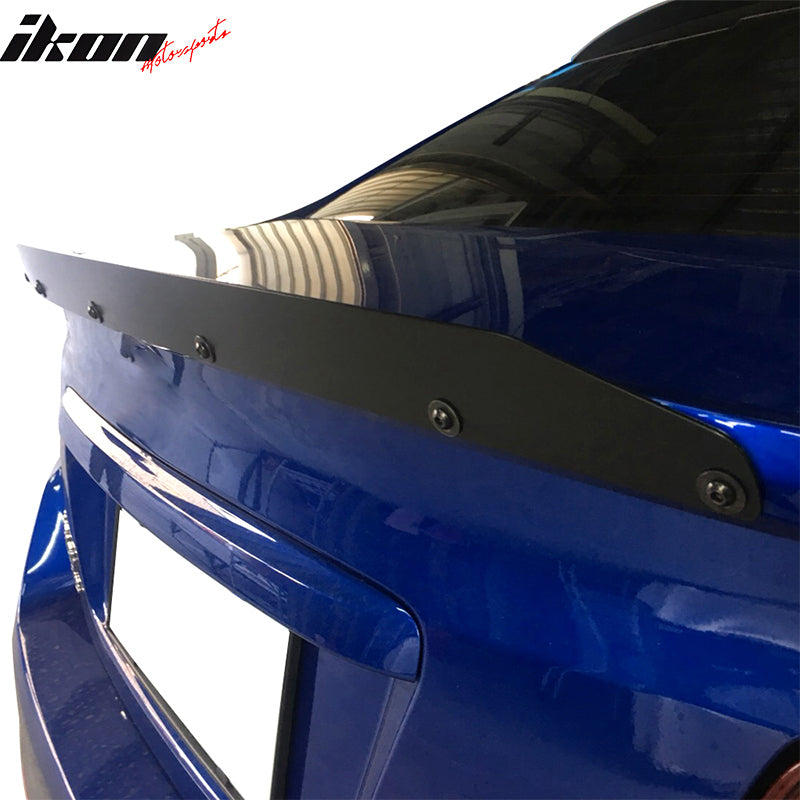 IKON MOTORSPORTS, Rear Spoiler Gurney Flap Wickerbill Compatible With 2015-2021 Subaru WRX STI, OE Style Aluminum Rear Trunk Spoiler Gurney Flap Wicker Bill