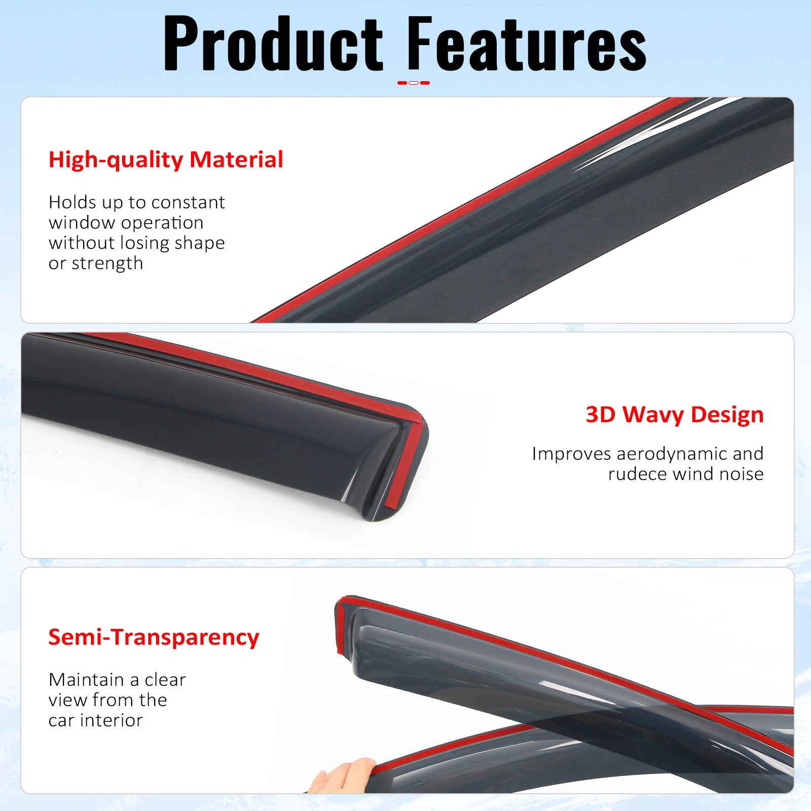 Fits 09-13 Kia Soul In-Channel Window Visors Vent Rain Sun Guards Deflectors