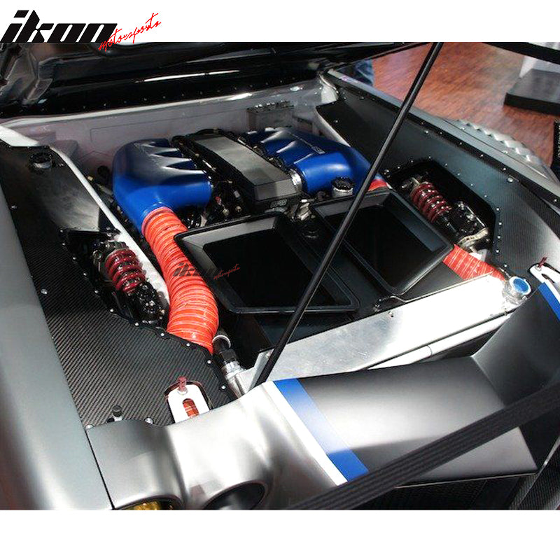 IKON MOTORSPORTS, Brake Cooling Kits Compatible With Most Vehicles, Universal Red Silica gel & Aluminum & Stainless Steel 2.5*40" Cooling Pipe Tube 2PC