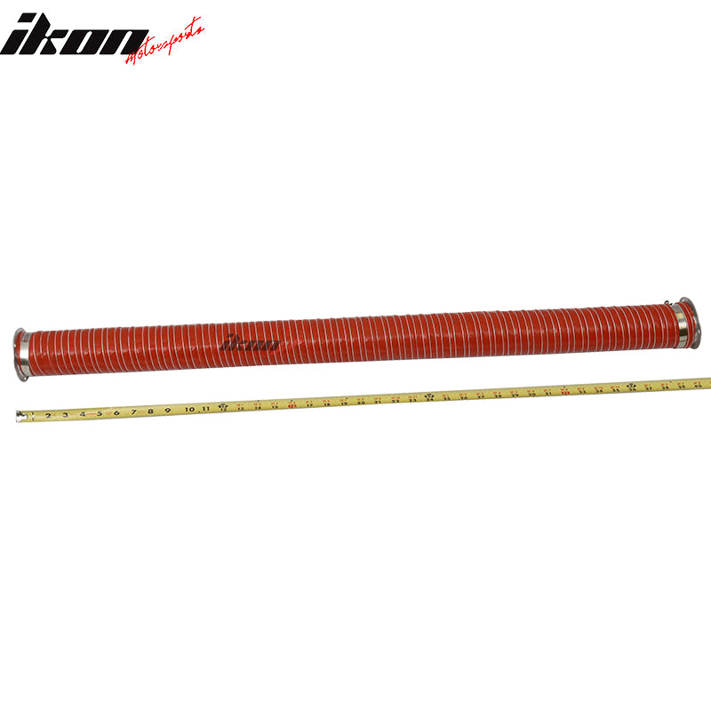 Universal Brake Cooling Dual Layer Insulation Hose W/ Flange 2.5*40 Inches 2PC