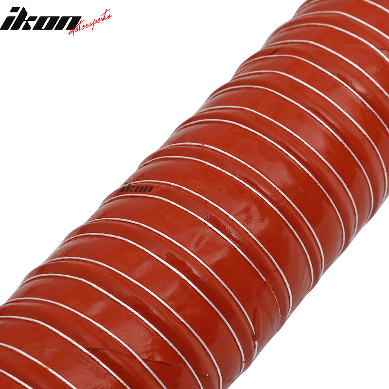 Universal Brake Cooling Dual Layer Insulation Hose W/ Flange 2.5*40 Inch 2PC