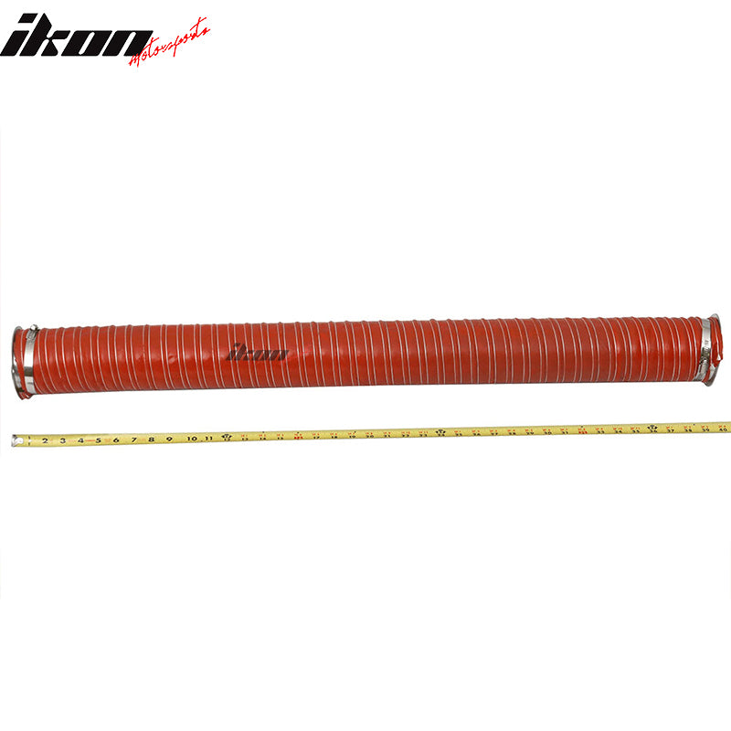 Universal Brake Cooling Dual Layer Insulation Hose W/ Flange 3.5 Inch 2 Pc
