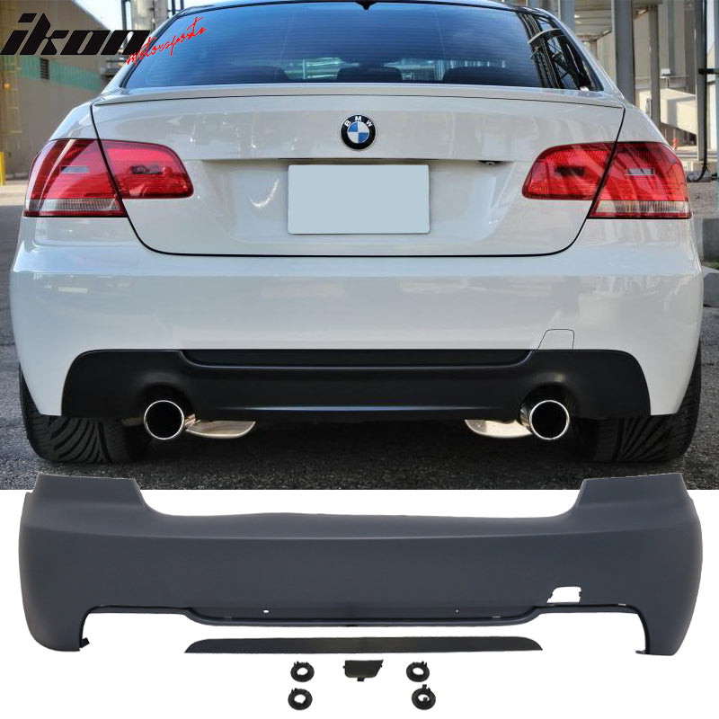 Bumper Compatible With 2007-2013 BMW E92 3 Series Coupe 328 328i, M-Tech Msport Rear Bumper Cover & Diffuserby IKON MOTORSPORTS,  2008 2009 2010 2011 2012