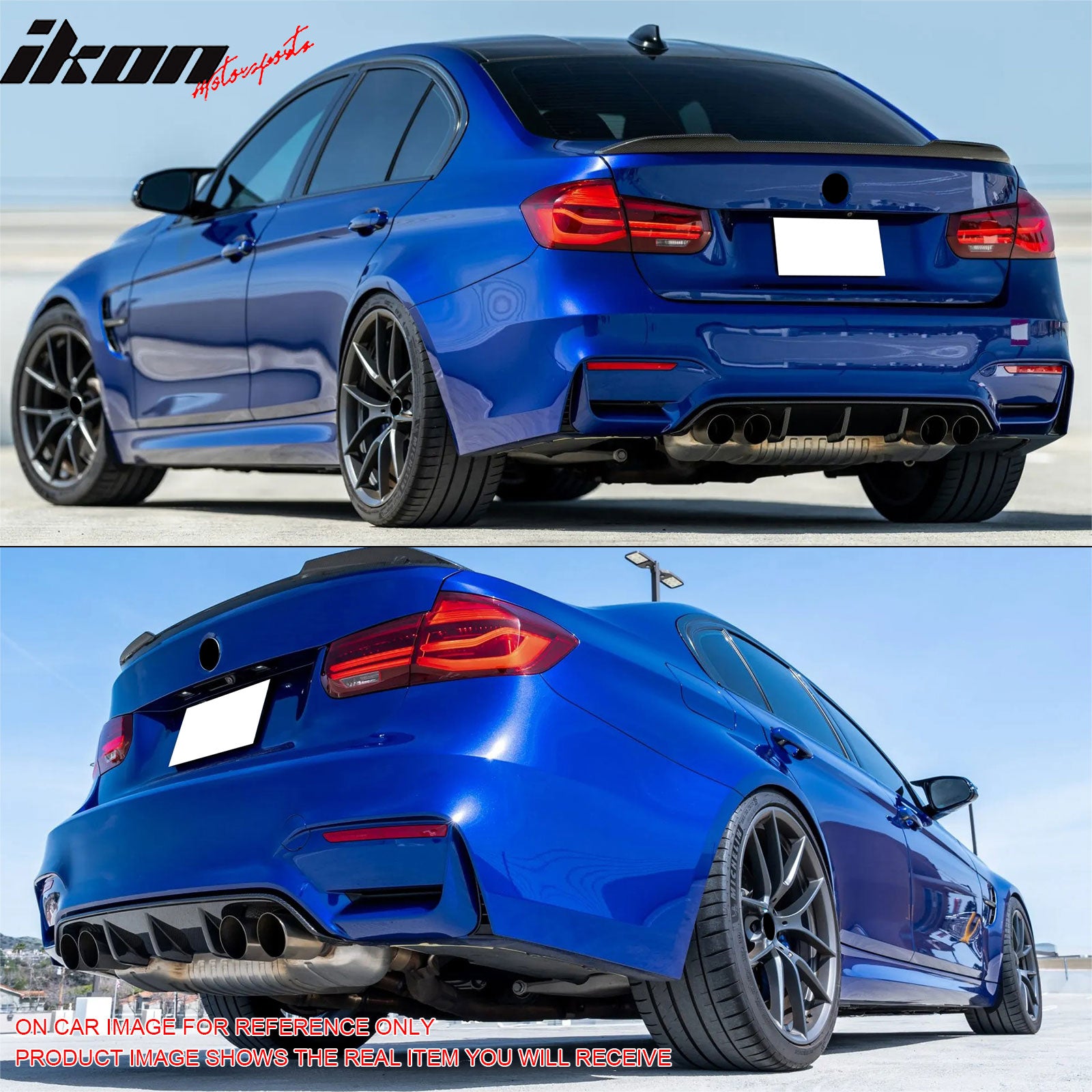 Fits 12-18 BMW F30 3 Series Sedan M3 CS Style Rear Bumper Quad Exhaust No PDC