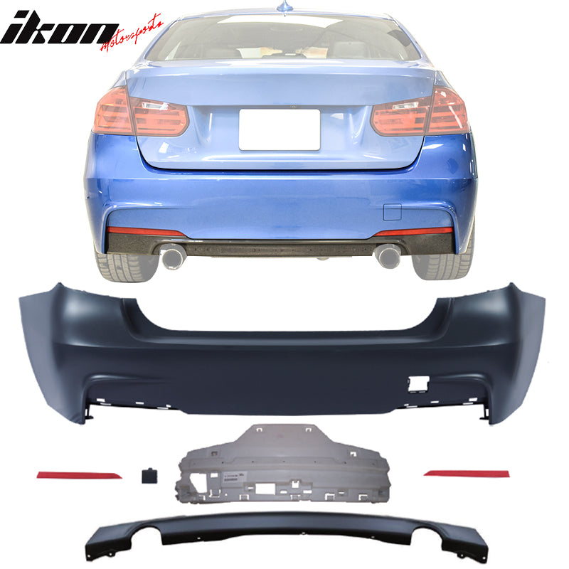 2012-2018 BMW F30 M-Tech Rear Bumper 335i Single Muffler Twin Outlet